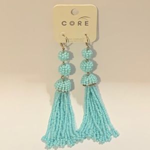 Long Beaded Tassel Earrings